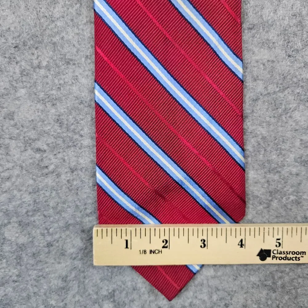 Brooks Brothers Makers Silk & Cotton Neck Tie Repp Diagonal Stripes 58x4 STAINED